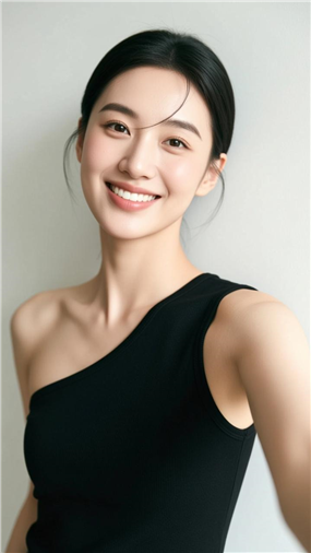 清新风自拍美女人像摄影图片